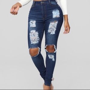 NWOT Fashion Nova “Say Yes To Distress” Jeans